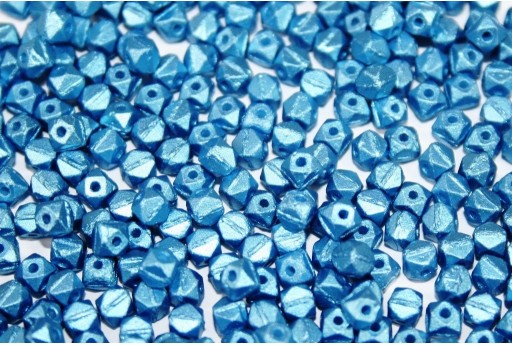 Perline Vintage Cut Nugget Metallic Velvet Blue 4mm - 50pz