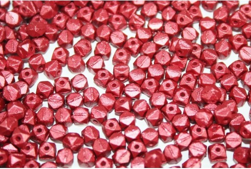 Perline Vintage Cut Nugget Metallic Velvet Red 4mm - 50pz