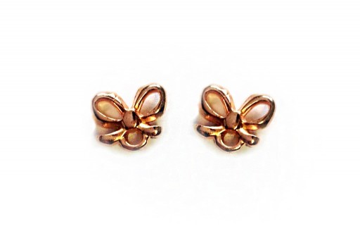 Rose Gold Earring Bow 7,50x9,00mm - 2pcs