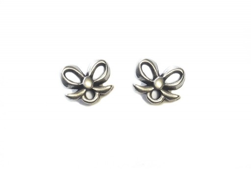 Silver Earring Bow 7,50x9,00mm - 2pcs