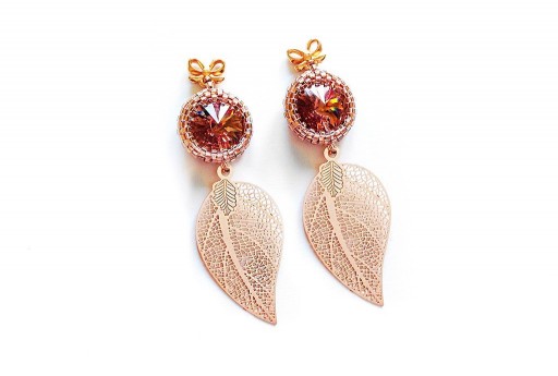 Rose Gold Earrings Kit Leaf