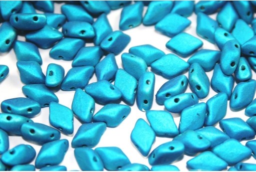 GemDuo Beads Metalust Matte Turquoise 8x5mm - 10gr