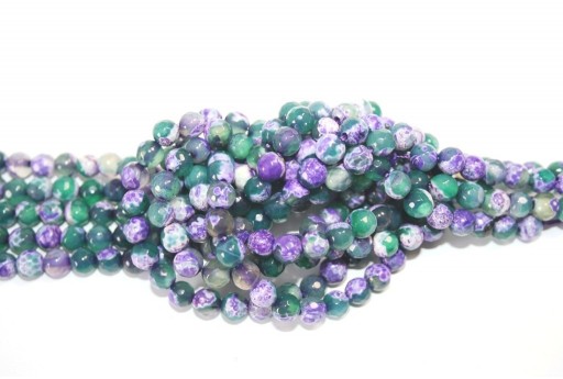 Fire Agate Beads Purple-Green Sphere 6mm - 60pz