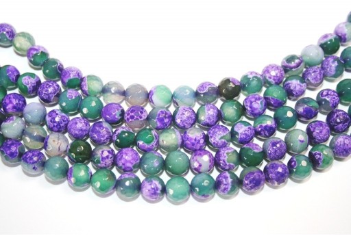 Fire Agate Beads Purple-Green Sphere 8mm - 46pz