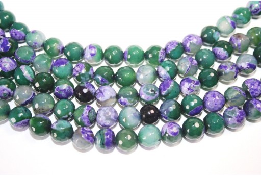 Fire Agate Beads Purple-Green Sphere 10mm - 36pz