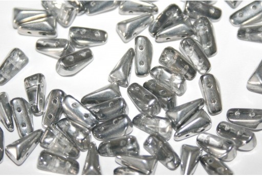 Czech Glass Beads Vexolo Crystal Labrador 1/2 5x8mm - 50pcs