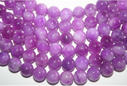 Filo 32 Pietre Giada Viola Striata Sfera 12mm GI85