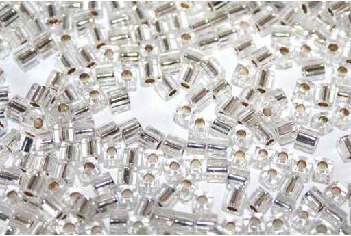 Miyuki Cube Beads Silver Lined Crystal 3x3mm - 10gr