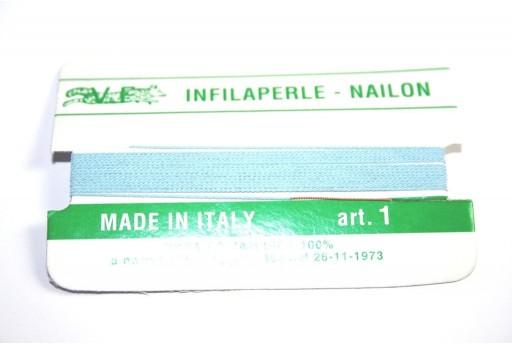 Filo Nylon Infilaperle con Ago Celeste Misura 1 - 2pz