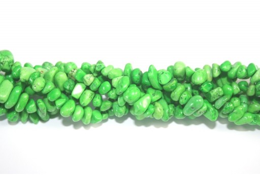 Magnesite Beads Chips Green 6x12mm - 90pcs