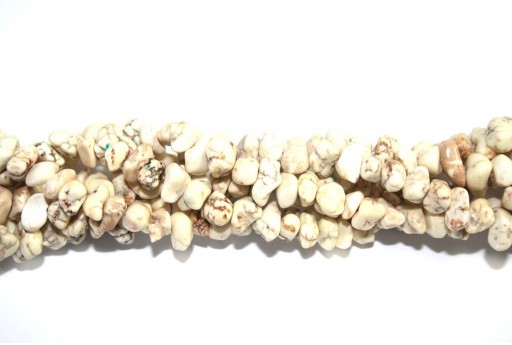 Magnesite Beads Chips Beige 6x12mm - 90pcs