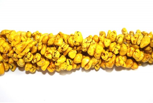 Magnesite Beads Chips Yellow 6x12mm - 90pcs