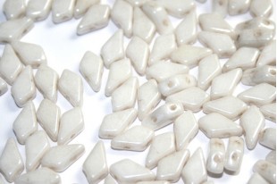 Czech Glass Beads Kite Chalk White Luster 9x5mm - 10gr