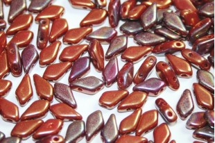 Czech Glass Beads Kite Red Iris Luster 9x5mm - 10gr