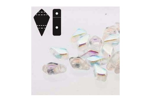 Czech Glass Beads Kite Crystal AB 9x5mm - 10gr