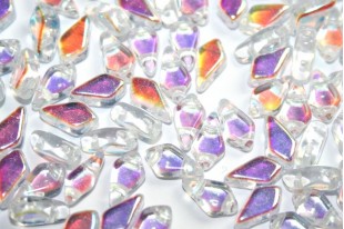 Czech Glass Beads Kite Crystal AB 9x5mm - 10gr