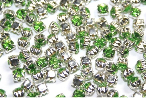 Glass Rhinestone Montee Beads Light Green SS16 - 20pcs