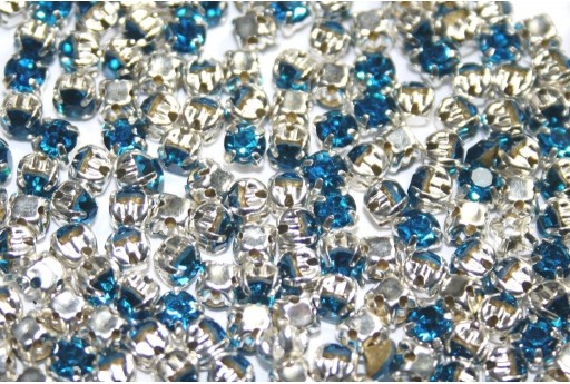 Glass Rhinestone Montee Beads Blue Medium SS16 - 20pcs
