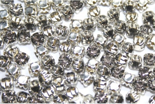 144 Pezzi Strass da Cucire su Tessuti, Strass di Vetro da Cucire  Trasparente 10 mm, Castone in Metallo Argentato a 8 Fori, per Fai Da Te,  Abito da Sposa, Vestiti, Gioielli, Scarpe