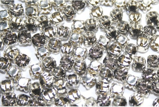 Glass Rhinestone Montee Beads Grey SS16 - 20pcs