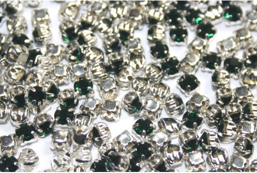 Glass Rhinestone Montee Beads Green SS16 - 20pcs
