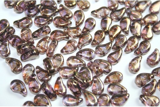 Czech Glass Beads Paisley Duo Crystal Senegal Brown 8x5mm - 10gr 2