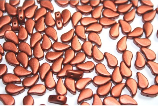 Perline Paisley Duo Bronze Fire Red 8x5mm - 10gr 2