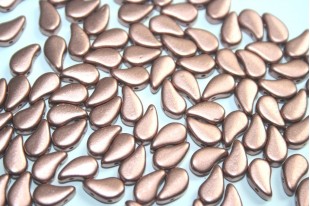 Czech Glass Beads Paisley Duo Bronze Copper 8x5mm - 10gr