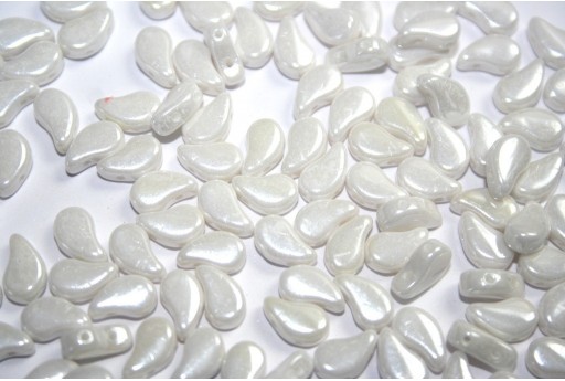 Perline Paisley Duo Chalk White Luster 8x5mm - 10gr 2