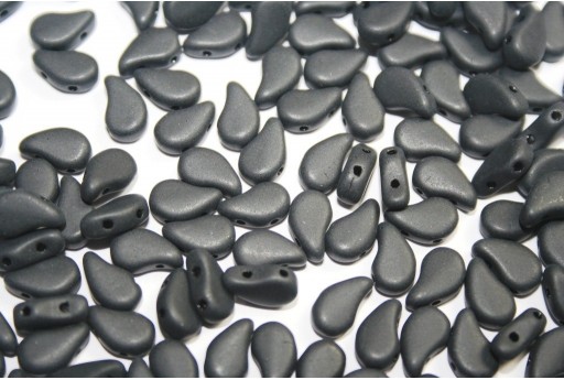 Czech Glass Beads Paisley Duo Jet Mat 8x5mm - 10gr 2