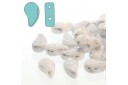 Czech Glass Beads Paisley Duo Chalk White Silver Splash 8x5mm - 10gr