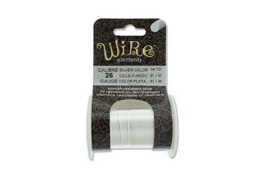 Lacquered Tarnish Resistant Wire Silver 26ga - 34yd