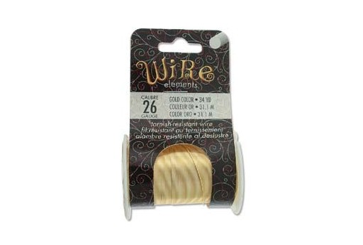 Lacquered Tarnish Resistant Wire Gold 26ga - 34yd