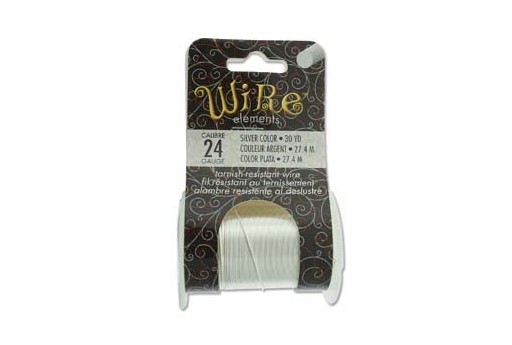 Lacquered Tarnish Resistant Wire Silver 24ga - 30yd