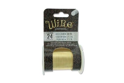 Lacquered Tarnish Resistant Wire Gold 24ga - 30yd