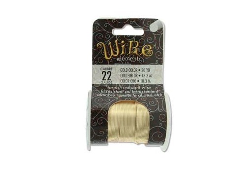 Lacquered Tarnish Resistant Wire Gold 22ga - 20yd