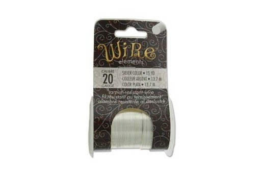 Lacquered Tarnish Resistant Wire Silver 20ga - 15yd