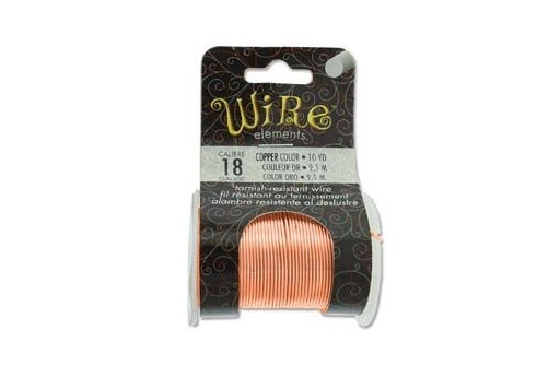 Lacquered Tarnish Resistant Wire Copper 18ga - 10yd