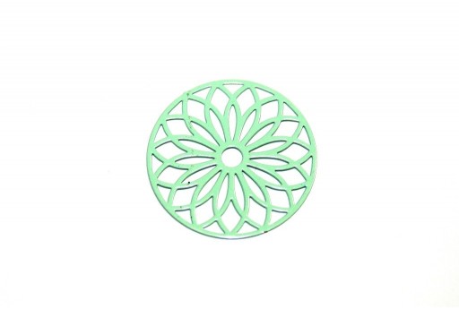 Green Laser Cut Filigree - Round 24mm - 2pcs