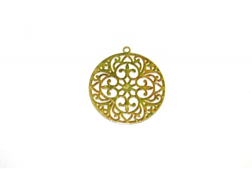 Gold Laser Cut Filigree - Round 20mm - 4pcs