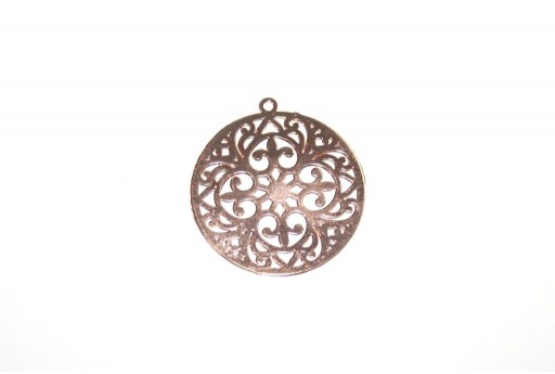 Rose Gold Laser Cut Filigree - Round 20mm - 4pcs