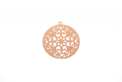 Beige Laser Cut Filigree - Round 20mm - 4pcs