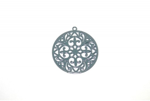 Grey Laser Cut Filigree - Round 20mm - 4pcs