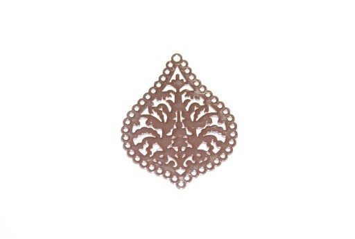 Rose Gold Laser Cut Filigree - Drop 21x25mm - 4pcs