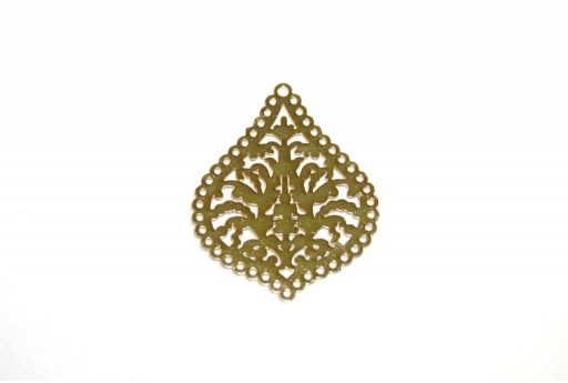 Gold Laser Cut Filigree - Drop 21x25mm - 4pcs