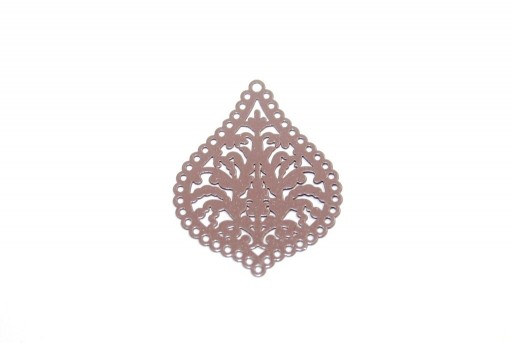 Brown Laser Cut Filigree - Drop 21x25mm - 4pcs