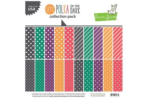 Set di Carte Decorate Let's Polka In The Dark Collection Lawn Fawn 30x30cm 10pz