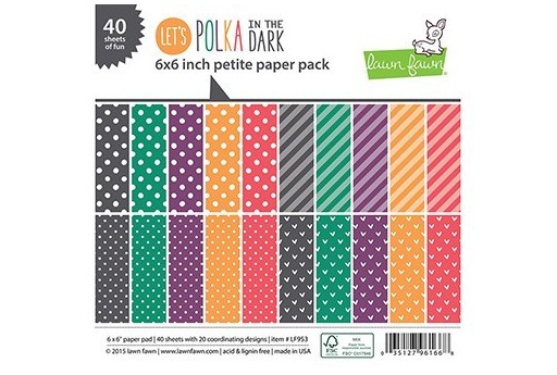Set di Carte Decorate Let's Polka In The Dark Collection Lawn Fawn 15x15cm 40pz