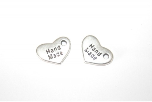 Pendente Cuore Hand Made Argento 15x10mm - 4pz