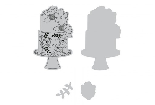 Set Fustelle Framelits + Timbro - Torta Floreale Sizzix 2